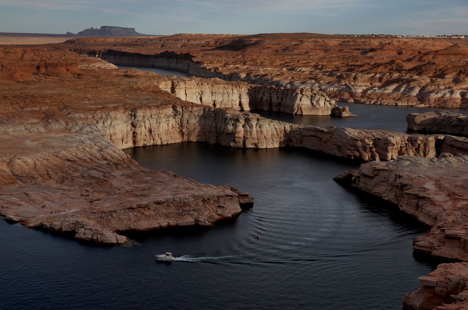 A view Lake Powell in severe drought