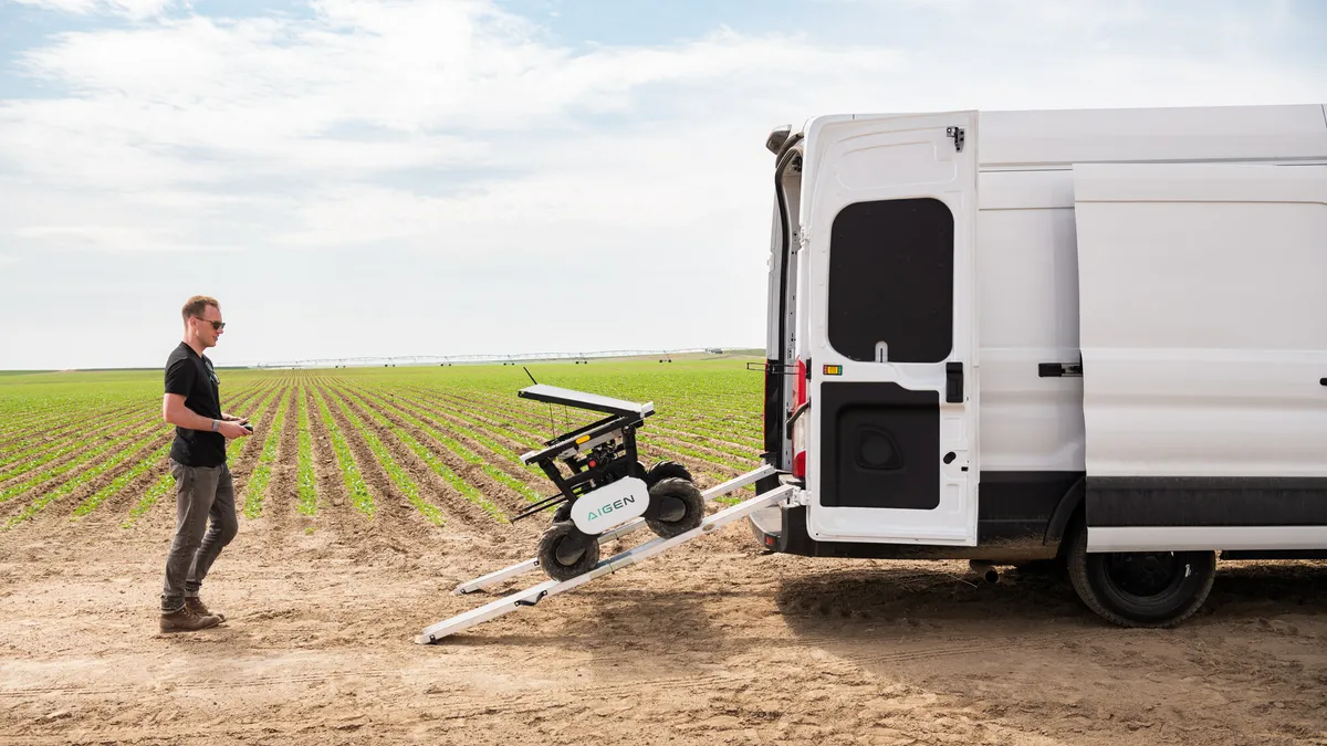 Offered as a service, Aigen’s vehicles reduce farmers’ workload and their reliance on fossil fuels, while increasing their crop and soil health