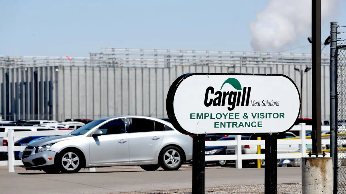 A Cargill meatpacking plant is pictured on April 17, 2020 in Fort Morgan, Colorado.